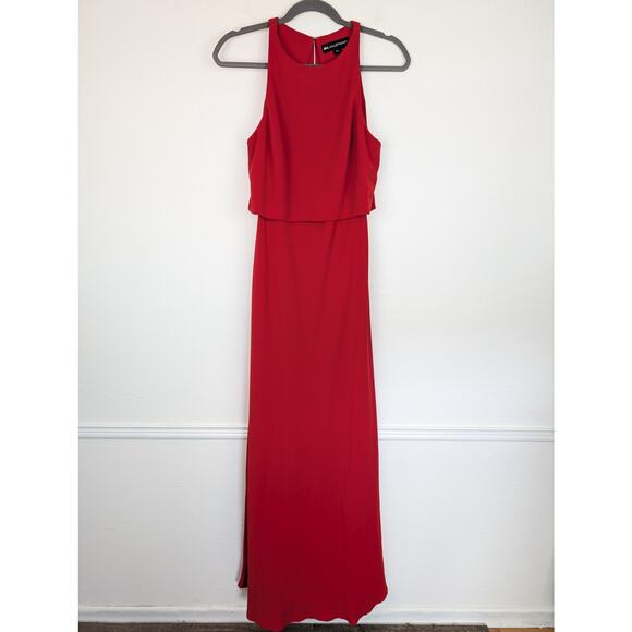 Jill Stuart Dress BHLDN Iva Crepe Gown Maxi Formal Evening Elegant Red Size 12 - Picture 3 of 12